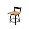 Holland Bar Stool Co 18" Low Back Swivel Vanity Stool, Black Wrinkle, Med Oak Seat 82118BWMedOak - alternate 1